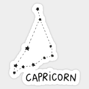 Zodiac Sign - Capricorn Black Sticker